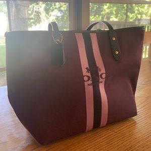 NWT Coach City Tote wine and pink with bag
